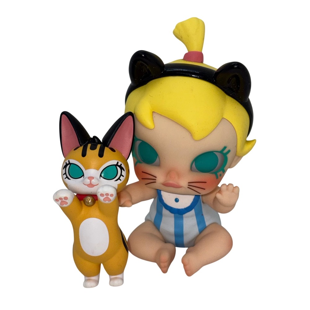 Pop Mart Kennyswork Molly Baby and Cat Designer Art Toy Vinyl Figures Set